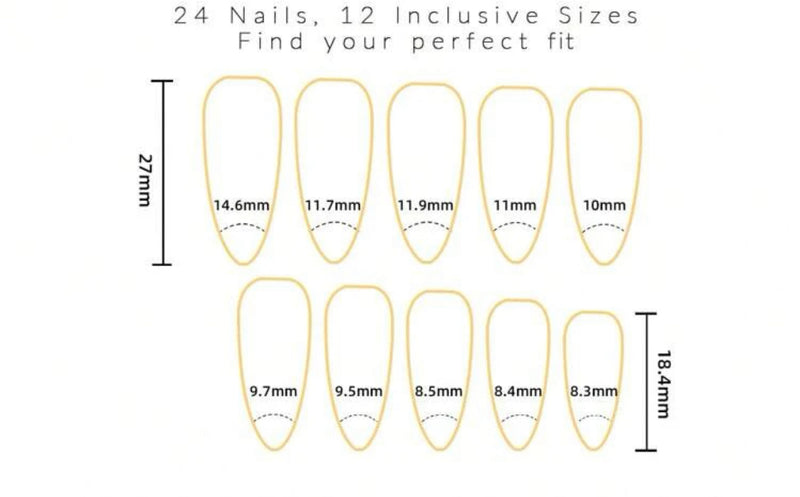 Grey Bronzing Flower Press On Nails (24pcs)