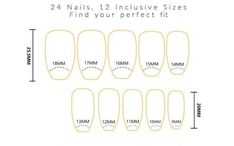 Yellow Floral Press On Nails (24pcs)