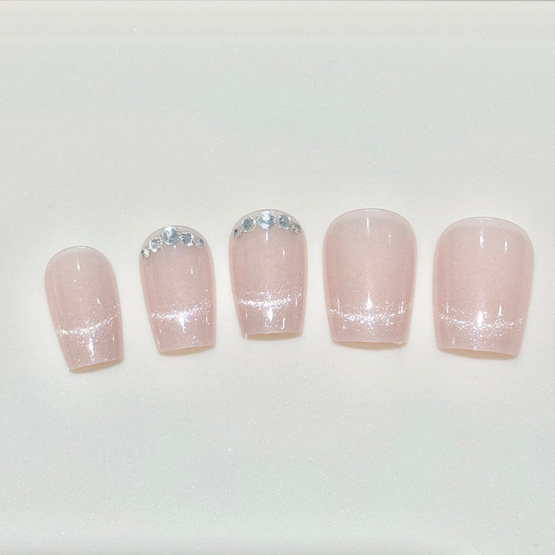 Pink Cat Eye Press On Nails (24pcs)