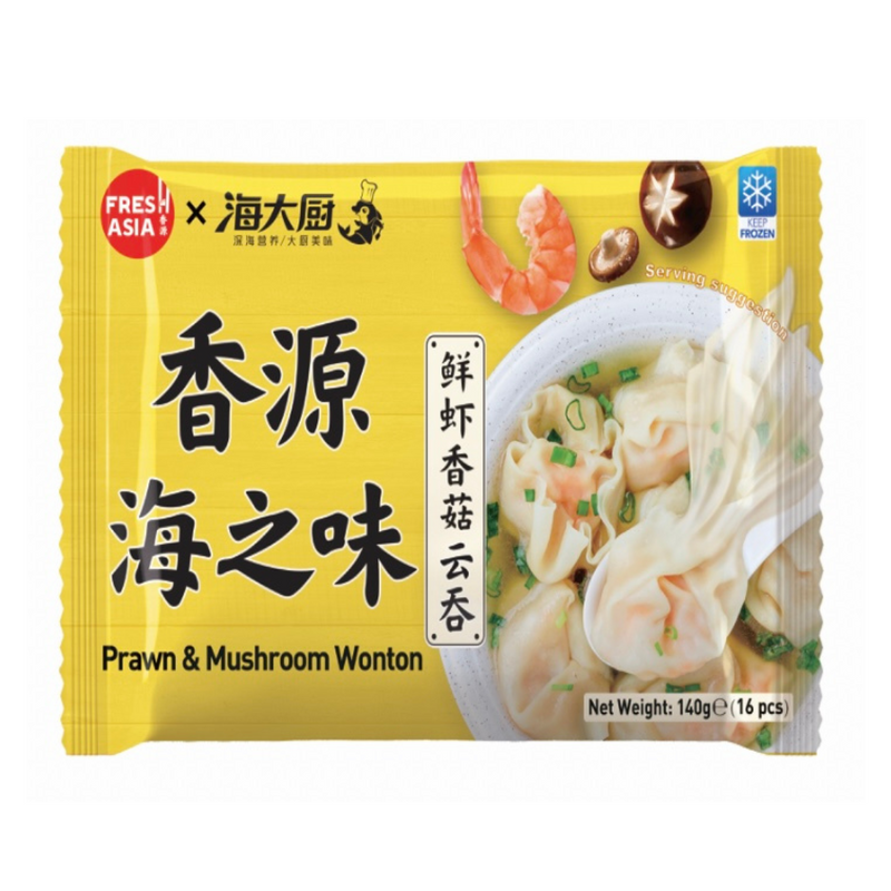 ❄️ FRESHASIA Premium Prawn & Mushroom Wonton 140g (with soup base sachet)